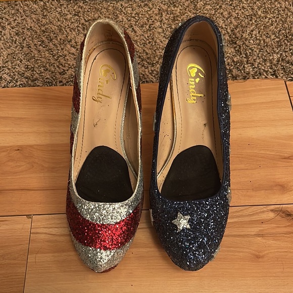 Red white and blue custom made heels - Picture 2 of 3